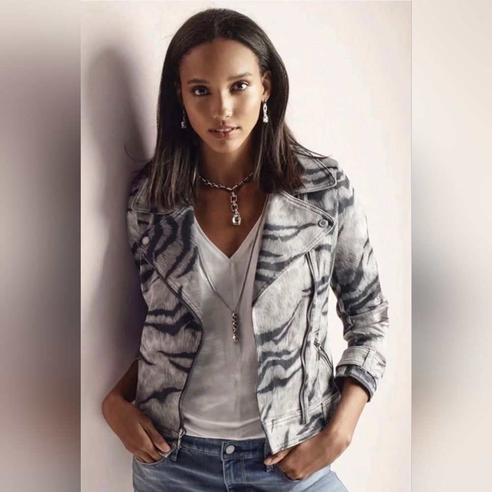 WHBM White House Black Market Moto Jacket Size 2